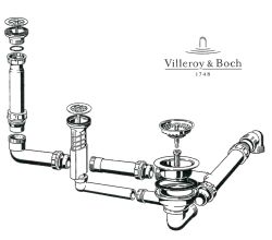 Villeroy und Boch ARENA ECK Ab- und Überlaufgarnitur mit Handbetätigung