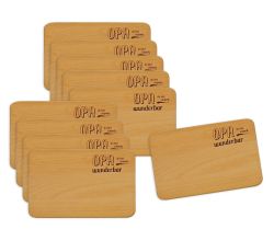 10er SET KESPER 85012 Schneidebrettchen aus Buche - Opa du bist einfach wunderbar, 23 x 15 x 1 cm / Frühstücksbrettchen