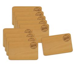 10er SET KESPER 85015 Schneidebrettchen aus Buche - Papa ist der Beste, 23 x 15 x 1 cm / Frühstücksbrettchen