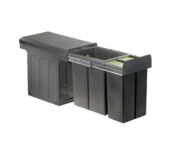 WESCO 857421-72 Abfallsorter 24 (16+8) Liter BIO DOUBLE MASTER oriongrau ab 30 cm Schrankbreite