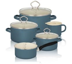 Karl Krüger 89566P Topf-Set Petrol 5-tlg., induktionsfähig / Kochtöpfe / Topfset
