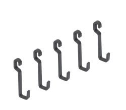 Emuca 5-Haken Set aus Stahl anthrazitgrau für die Küche / Relingsystem