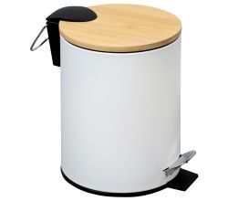 KESPER 9016513 Kosmetikeimer mit Bambusdeckel, FSC, weiß