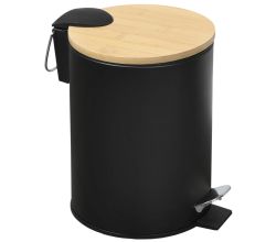 KESPER 9016613 Kosmetikeimer mit Bambusdeckel, FSC, schwarz