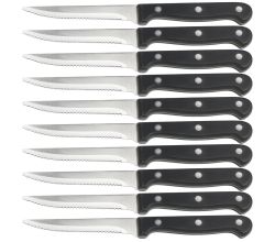 10er SET KESPER 90662 Steakmesser, Edelstahlklinge 11,5 cm, Kunststoffgriff