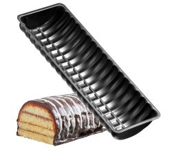 ZENKER Rehrücken-Backform 30 cm, mit Antihaftbeschichtung / Serie Black Metallic / Ciabattaform / Backform