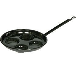 RIESS 0294-022 Augenpfanne Ø 26 cm, Emaille, schwarz / Spiegeleipfanne