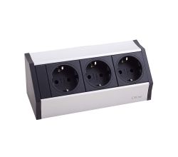Schulte 936.00.013 EVOline V-Dock Cuisine / 3-fach Steckdoseneinheit / Steckdosen / Steckdose