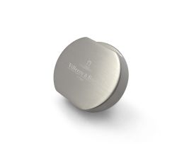 Abdeckkappe 940526L7 rund - EDELSTAHL gebürstet - für Einzeldrehgriff / Villeroy und Boch / Drehgriff