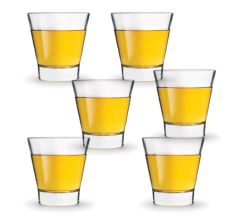 6er Set Whiskygläser á 26 cl aus gehärtetem Glas / Trinkglas / Trinkbecher / Whiskybecher / Softdrinkglas