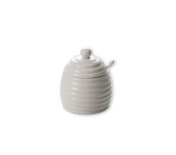 Honigtopf mit Löffel 280 ml / Maxwell & Williams / White Basics ACCESSOIRES / Marmeladentopf / Porzellantöpfchen