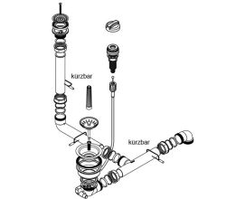 Ablaufgarnitur mit Siebkorb 3,5 Zoll mit Excenterbedienung für Systemceram Spülen CENTRA, DELTA, SIGMA, SINUS, VEGA, ALPHA Ergo u. ZETA