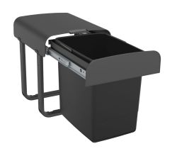 EKOTECH Abfallsammler ALADIN 15 (1x15) Liter mit Vollauszug, Orion Grey / ab 40 cm Schrankbreite / Abfalleimer
