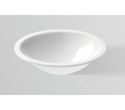 Alape EB.O425 Einbaubecken, oval, 425 x 325 mm, innen und außen glasiert, Weiß, ohne Hahnloch, OHNE Überlauf / Waschtisch / Waschbecken
