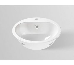 Alape EW 3 Einbaubecken, kreisförmig, Ø 475 mm, glasiert, Weiß, mit Hahnloch und Überlauf / Alape Art.Nr. 2005000000 / Waschtisch / Waschbecken