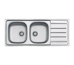 ALVEUS Doppelbecken-Spüle Line 100 / Ausschnittsmaß 1142 x 482 mm / Spüle / Auflagespüle / Doppelbecken / Zweibeckenspüle / Edelstahlspüle