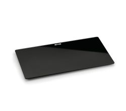 Schneidbrett 1106050 aus schwarzem Glas / 530 x 300 mm / Abtropfschale / Resteschale