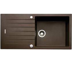 NABER Spüle ANGOLA 100L mit Drehexcentergarnitur verchromt / Auflagespüle / 60 cm Schrankbreite