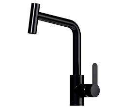 AquaCucina SF1 Armatur 55507-S in SCHWARZ matt mit herausziehbarer Brause / Küchenarmatur / Einhebelmischer