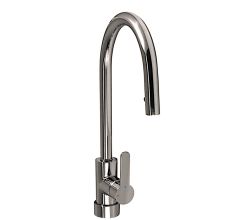 AquaCucina Fensterarmatur SF1 mit ausziehbarem Bogenauslauf / Küchenarmatur / Einhebelmischer