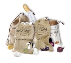 Aufbewahrungsbeutel 5tlg Set für Baguette, Brot, Kartoffeln, Zwiebeln und Knoblauch / GSD / Bag / Vorratsbeutel