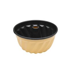 RIESS 0495-026 Gugelhupfform 22 cm, Emaille, CLASSIC, GOLDGELB / Emaillebackform