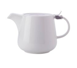Maxwell & Williams AY0350 ROUND Teekanne 1200ml, Porzellan - Edelstahl, in Geschenkbox