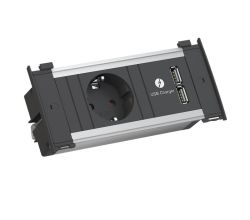 BACHMANN 927.201 KAPSA Einbau Steckdose und USB Charger mit Stromzuleitung / Steckdosenleiste / Schukosteckdose