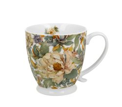 DUO PEONY WHITE Becher 500 ml mit Fuß, New Bone China Porzellan