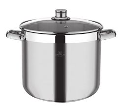 Bemus XXL-Jumbotopf BenVita ECOLine 17 Liter, Edelstahl rostfrei, Kochtopf mit Glasdeckel