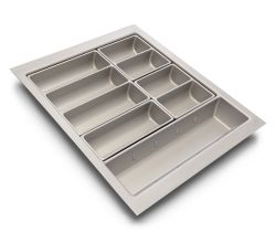 Besteckeinsatz DE LUXE zuschneidbar, Kunststoff, frei einsetzbare Besteckschalen / 44-47 (Tiefe) u. 49-54 cm (Breite)