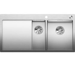 BLANCO Spüle CLARON 6 S-IF Becken rechts Edelstahl mit InFino®-Ventil (PushControl) / Edelstahlbecken