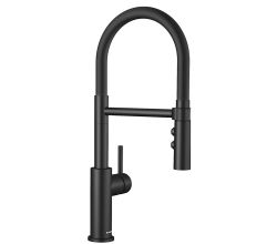 BLANCO 525793 Armatur CATRIS-S Flexo in SCHWARZ matt mit Bedienhebel rechts / Einhebelmischer / Mischbatterie
