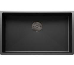BLANCO Spüle CLARON 700-U DARK STEEL EDITION mit InFino®-Ventil in Handbetätigung / Edelstahlbecken