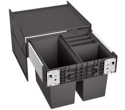 BLANCO 526202 SELECT II 50/3 Abfallsystem 35 (1x19 u. 2x 8) Liter für 50 cm Schrankbreite / Frontanbindung
