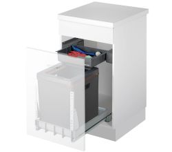 MÜLLEX Boxx 40-R Abfallsystem inklusive Auszugssystem als Vollauszug, 41 Liter / ab 40 cm Schrankbreite