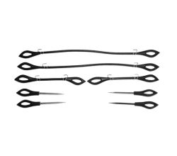 Bratenklammern und Spieße Set / vacuvin / Bratennadeln / 8 tlg. Set / Bratenspieße / Bratenclips