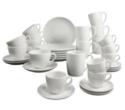CreaTable Kaffee-Büro-Set 36 tlg. BELLA ITALIA aus weißem Porzellan