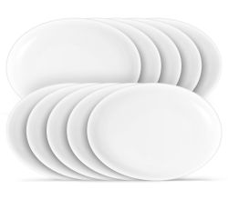 10er SET CreaTable - ITALIAN PARTY - Barbecueteller WHITE 33 cm aus Opalglas