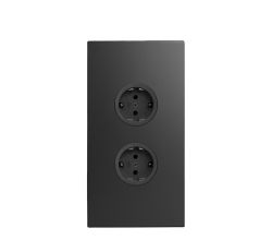 CARESSI Energie-Ecksäule 2ST20 in SCHWARZ / Mehrfachsteckdose