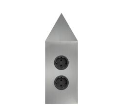 CARESSI Energie-Ecksäule 2ST22P in EDELSTAHL / Mehrfachsteckdose