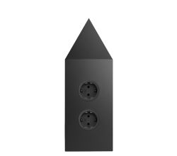 CARESSI Energie-Ecksäule 2ST22P in SCHWARZ / Mehrfachsteckdose