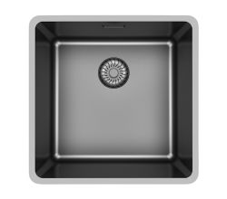 CARESSI CAPPMX40R20GM Spüle in GUN METAL ohne Hahnbank / ab 50 cm Schrankbreite / Einbauspüle / Edelstahlspüle