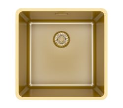 CARESSI CAPPMX40R20G Spüle in GOLD ohne Hahnbank / ab 50 cm Schrankbreite / Einbauspüle / Edelstahlspüle