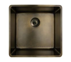CARESSI CAPPMX40R20MP Spüle in MESSING PATINA ohne Hahnbank / ab 50 cm Schrankbreite / Einbauspüle / Edelstahlspüle