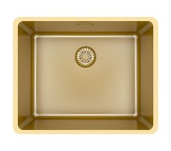 CARESSI CAPPMX50R20G Spüle in GOLD ohne Hahnbank / ab 60 cm Schrankbreite / Einbauspüle / Edelstahlspüle