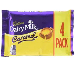 Cadbury Dairy Milk Caramel Schokoriegel 4er Pack (4 x 37 g) / Karamell Schokoladen Riegel