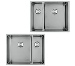 CARESSI 1,5-Becken Spüle CAPPO ohne Hahnbank / ab 60 cm Schrankbreite / Einbauspüle / Edelstahlspüle