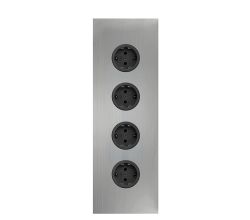 CARESSI 4ST36 Energie-Ecksäule 4-fach in EDELSTAHL / Mehrfachsteckdose