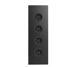 CARESSI 4ST36 Energie-Ecksäule 4-fach in SCHWARZ / Mehrfachsteckdose